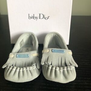 Authentic Baby Dior Suede Fringe Baby Moccasins